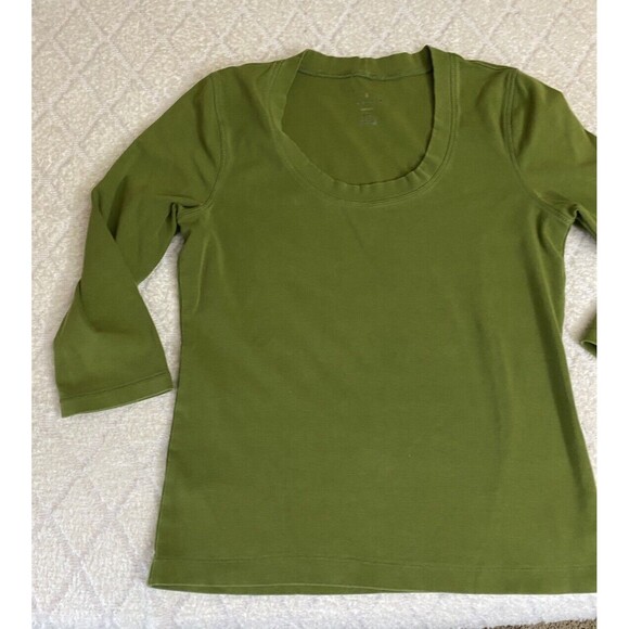 Preswick & Moore Women’s Lightweight Green Stretch Top  Size Petite Medium - Picture 1 of 14